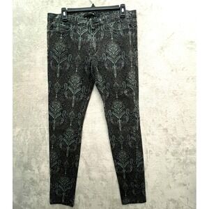 Joe's Jeans Skinny Jeans in Black with Teal Pattern